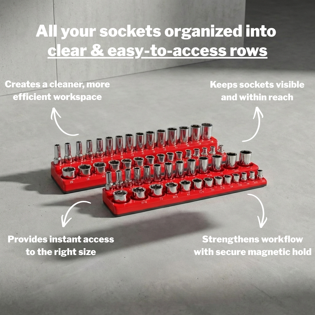 6 Piece Magnetic Socket Holder Kit